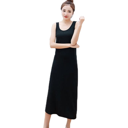 ワンピース ノースリーブ ルームウェア レディース 女性 婦人服 ブラック×ロング バリエーション画像
