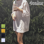 チュニック カットソー ロングTシャツ レディース 女性 トップス 長袖 クルーネック 英字ロゴ ビッグシルエット オーバーサイズ カジュアル お洒落 可愛い 着回し力 お出かけ 普段使い ヘビロテ 女子力アップ