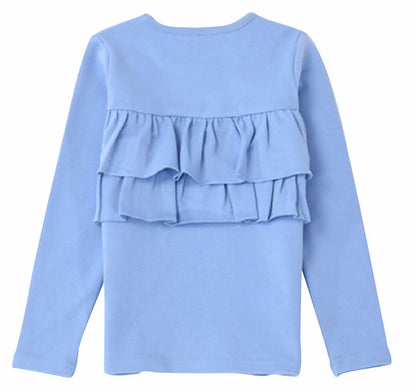 子供服 女の子 ガールズ フリル トップス フリルトップス くすみブルー バリエーション画像