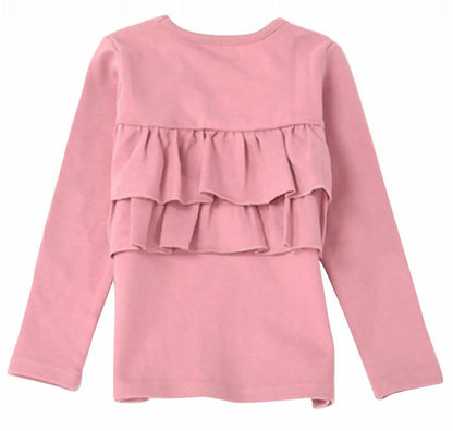 子供服 女の子 ガールズ フリル トップス フリルトップス くすみピンク バリエーション画像