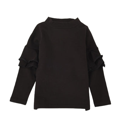 子供服 フリル トップス フリルトップス カットソー 袖フリル ブラック バリエーション画像