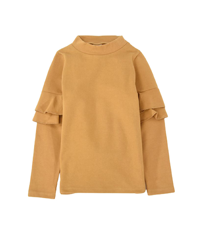 子供服 フリル トップス フリルトップス カットソー 袖フリル キャメル バリエーション画像