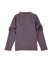 子供服 フリル トップス フリルトップス カットソー 袖フリル 袖フリルトップス ロンT 長袖Tシャツ Tシャツ 無地 キッズ ジュニア 女の子 100 110 120 130 140 十分袖 シンプル ガーリー かわいい 可愛い 着まわし 着回し ヘビロテ カジュアル くすみカラー カラバリ豊富 丸首 ラウンドネック 通園 通学 こども 子ども