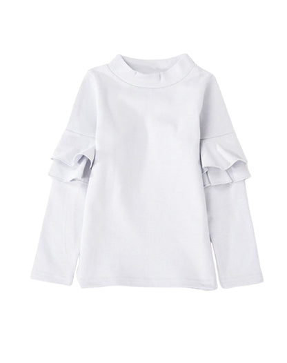 子供服 フリル トップス フリルトップス カットソー 袖フリル アイスブルー バリエーション画像