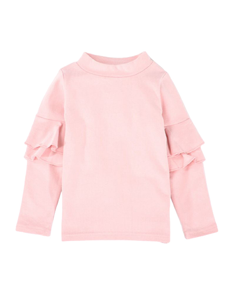 子供服 フリル トップス フリルトップス カットソー 袖フリル ライトピンク バリエーション画像