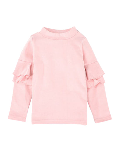 子供服 フリル トップス フリルトップス カットソー 袖フリル ライトピンク バリエーション画像