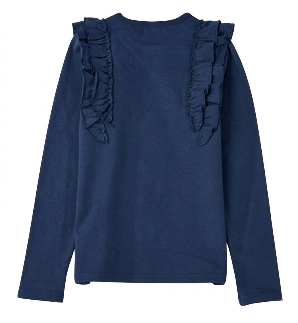 子供服 フリルトップス フリル トップス ロンT 長袖Tシャツ ダークネイビー バリエーション画像