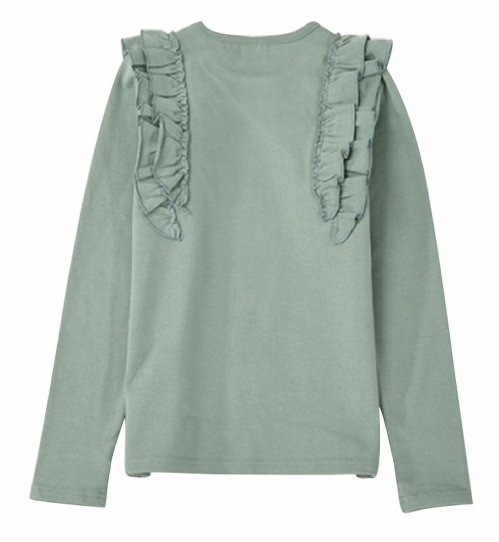 子供服 フリルトップス フリル トップス ロンT 長袖Tシャツ グリーン バリエーション画像