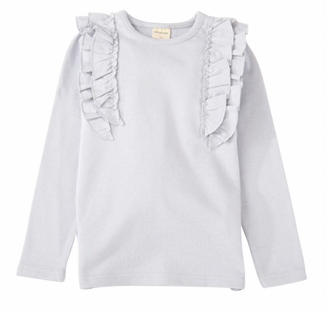 子供服 フリルトップス フリル トップス ロンT 長袖Tシャツ アイスブルー バリエーション画像