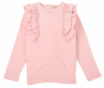 子供服 フリルトップス フリル トップス ロンT 長袖Tシャツ ライトピンク バリエーション画像