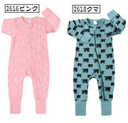 カバーオール ロンパース 長袖 長ズボン ベビー 赤ちゃん キッズ 子供 男の子 女の子 前開き ジッパー ファスナー デザイン豊富 総柄 かわいい