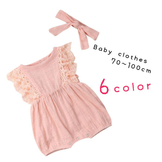 ロンパース ヘアバンド 2点セット 子供服 ベビー 赤ちゃん 商品画像