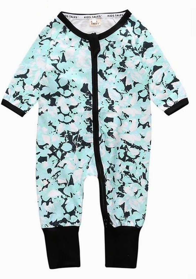 ベビー服 ジップアップ ファスナー カバーオール ロンパース 足つき 2165 バリエーション画像