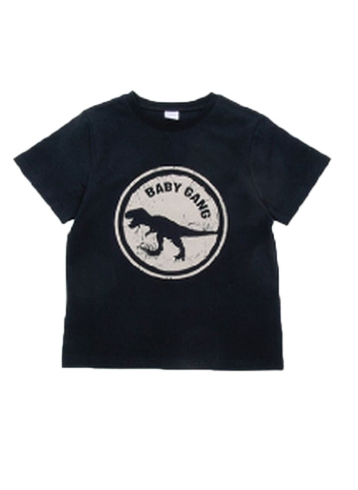 子供服 プリントTシャツ 女の子 男の子 半袖Tシャツ キッズ D-ブラック バリエーション画像