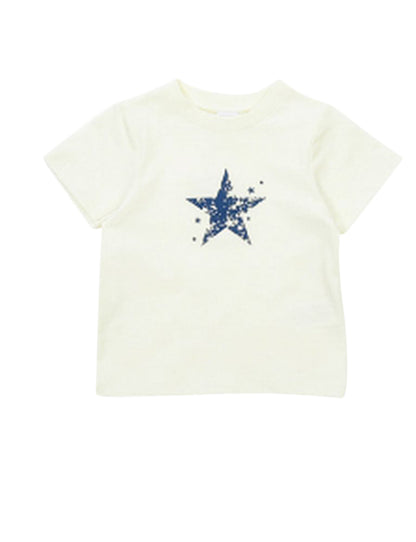 子供服 プリントTシャツ 女の子 男の子 半袖Tシャツ キッズ G-アイボリー バリエーション画像