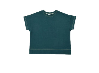子供服 半袖Tシャツ Tシャツ 配色ステッチ 5分袖 キッズ ダークグリーン バリエーション画像