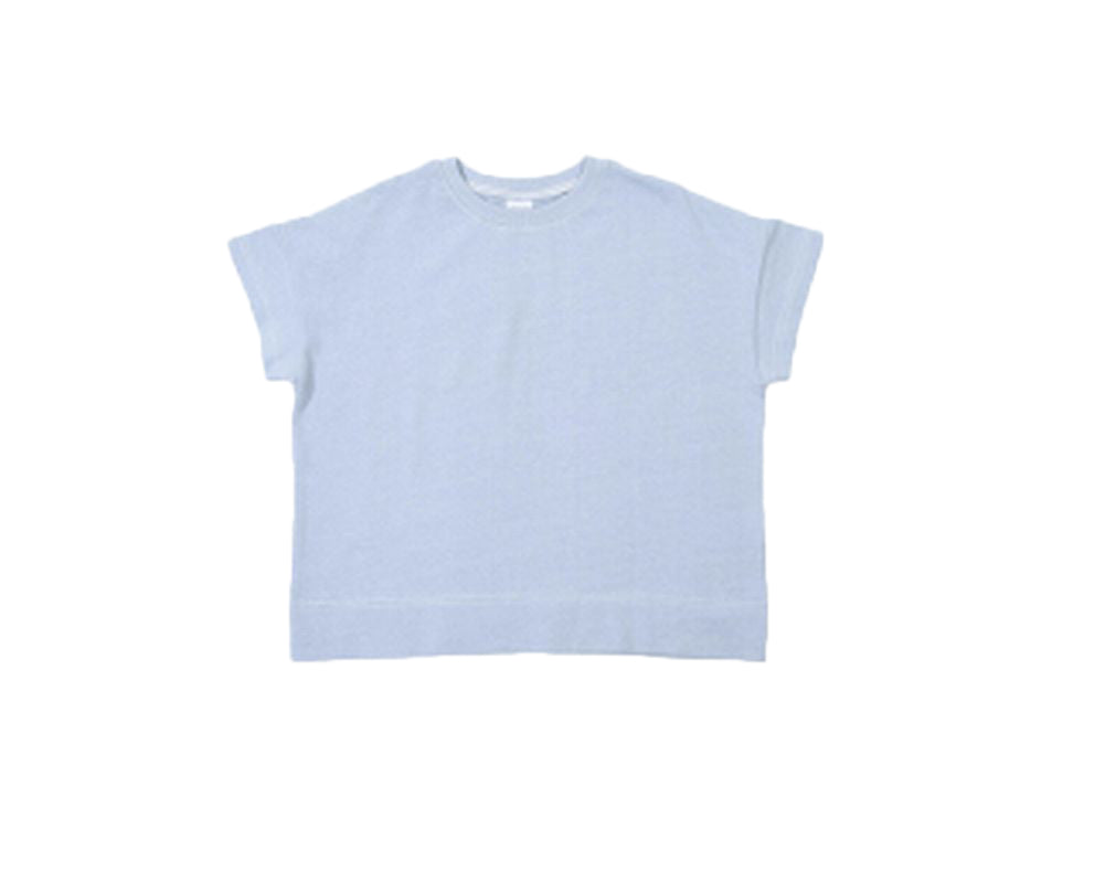 子供服 半袖Tシャツ Tシャツ 配色ステッチ 5分袖 キッズ アイスブルー バリエーション画像