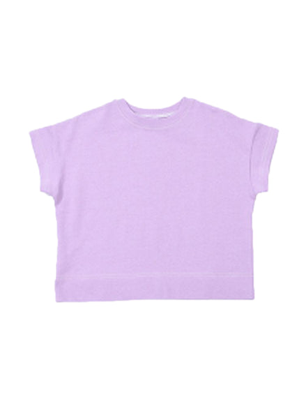 子供服 半袖Tシャツ Tシャツ 配色ステッチ 5分袖 キッズ ラベンダー バリエーション画像