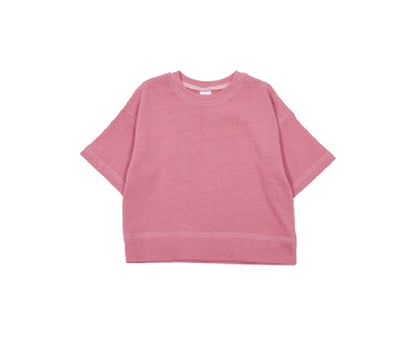 子供服 半袖Tシャツ Tシャツ 長袖Tシャツ 配色ステッチ 7分袖 くすみピンク バリエーション画像