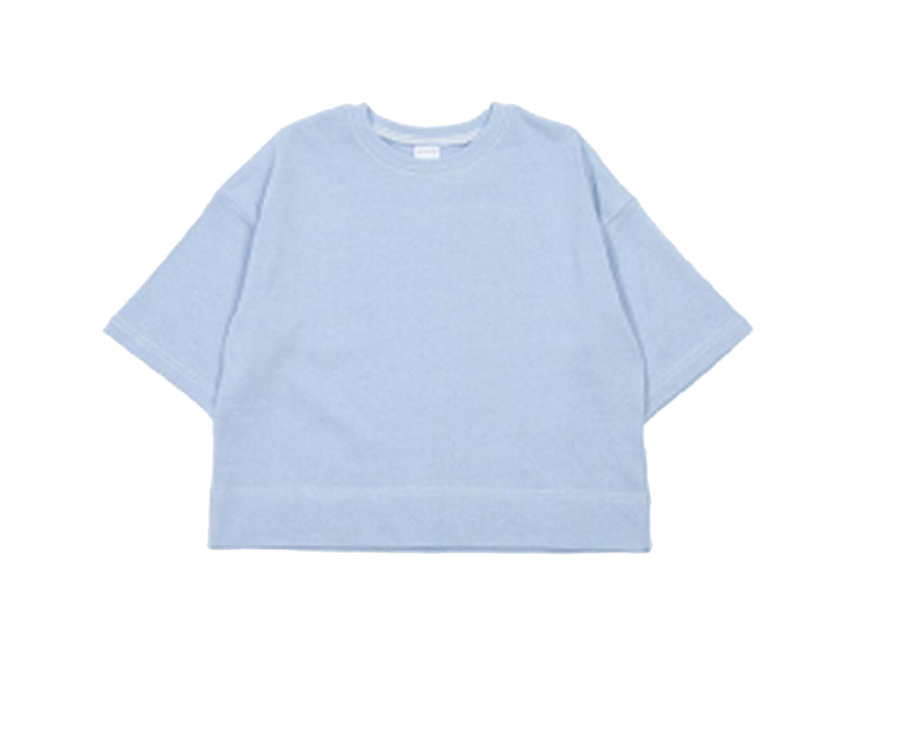 子供服 半袖Tシャツ Tシャツ 長袖Tシャツ 配色ステッチ 7分袖 アイスブルー バリエーション画像