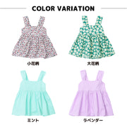 子供服 フレアトップス バックリボン ノースリーブ 女の子 かわいい ガールズ キッズ ジュニア ベビー 花柄 総柄 チュール 子ども こども 夏服