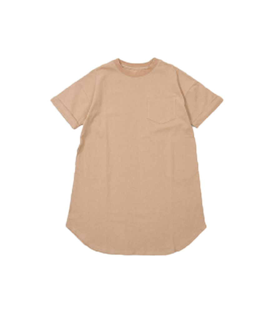 ワンピース Tシャツワンピース 子供服 ビッグシルエット 半袖 ガールズ ベージュ バリエーション画像