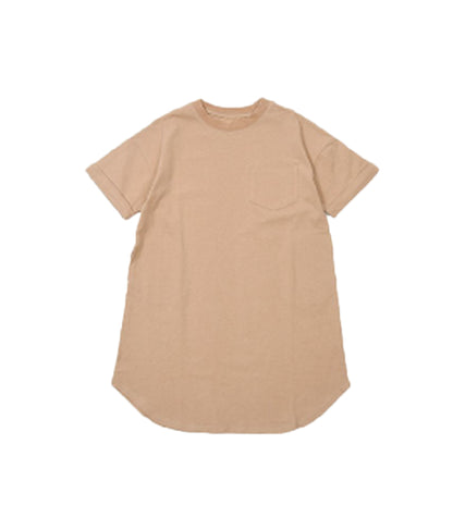 ワンピース Tシャツワンピース 子供服 ビッグシルエット 半袖 ガールズ ベージュ バリエーション画像