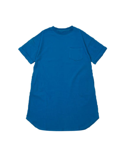 ワンピース Tシャツワンピース 子供服 ビッグシルエット 半袖 ガールズ ブルー バリエーション画像