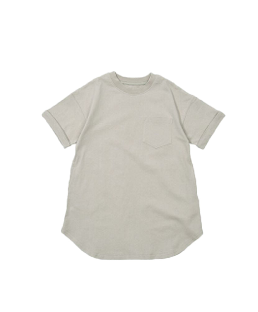 ワンピース Tシャツワンピース 子供服 ビッグシルエット 半袖 ガールズ グレージュ バリエーション画像