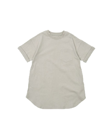 ワンピース Tシャツワンピース 子供服 ビッグシルエット 半袖 ガールズ グレージュ バリエーション画像