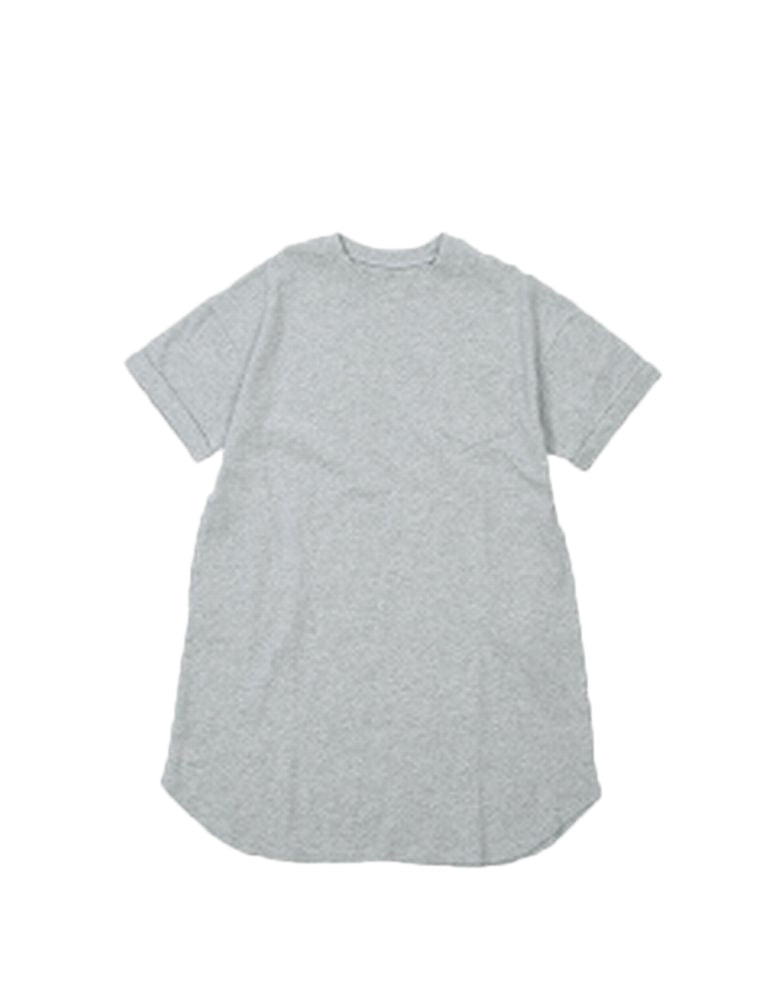 ワンピース Tシャツワンピース 子供服 ビッグシルエット 半袖 ガールズ 杢グレー バリエーション画像