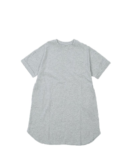 ワンピース Tシャツワンピース 子供服 ビッグシルエット 半袖 ガールズ 杢グレー バリエーション画像