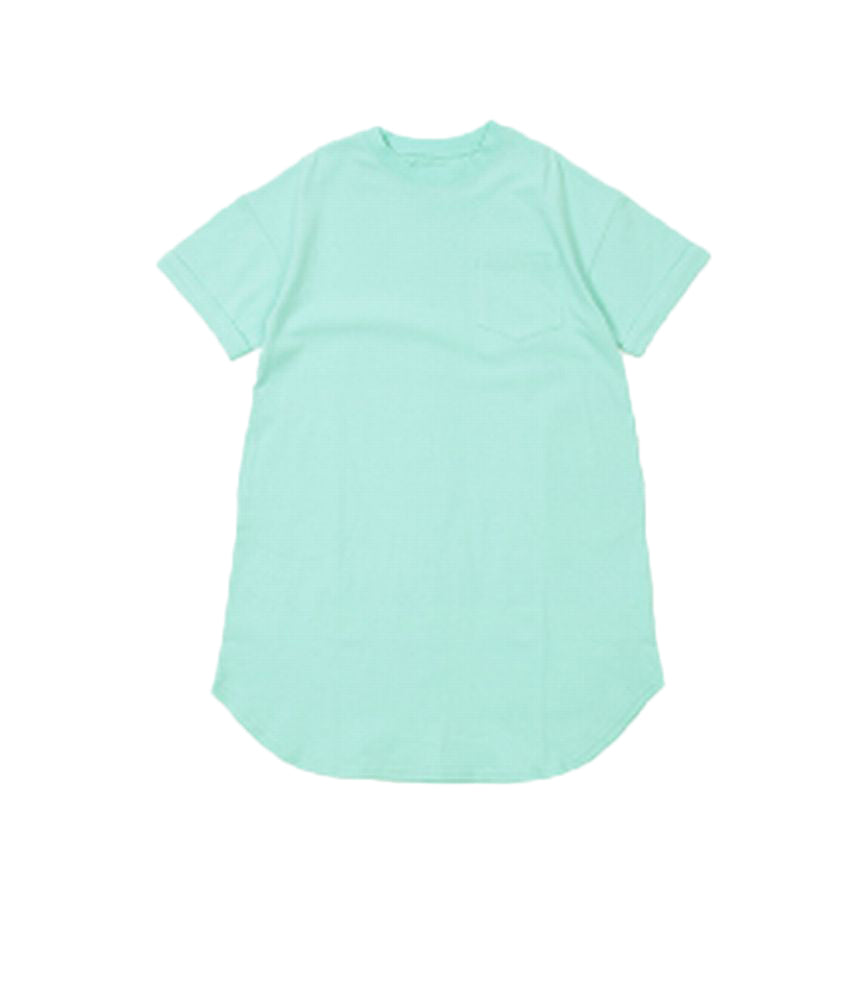 ワンピース Tシャツワンピース 子供服 ビッグシルエット 半袖 ガールズ ミント バリエーション画像
