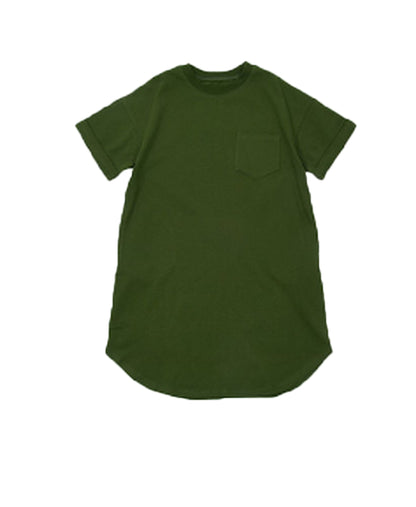 ワンピース Tシャツワンピース 子供服 ビッグシルエット 半袖 ガールズ オリーブ バリエーション画像