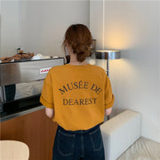 カットソー 半袖 レディース 女性 婦人 トップス Tシャツ 大きいサイズ ゆったり ラフ ラウンドネック ロゴ入り 英字入り 単色 プルオーバー シンプル おしゃれ カジュアル かわいい 着回し ベーシック お出かけ 黄 白 灰