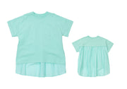 カットソー Tシャツ 異素材切り替え 半袖 子供服 キッズ ベビー ジュニア 女の子 ガールズ トップス かわいい フェミニン バックコンシャス こども服 子ども服 春服 夏服