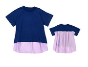 カットソー Tシャツ 異素材切り替え 半袖 子供服 キッズ ベビー ジュニア 女の子 ガールズ トップス かわいい フェミニン バックコンシャス こども服 子ども服 春服 夏服