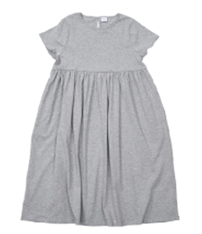 ワンピース キッズ 女の子 Tシャツワンピース 子供服 半袖 杢グレー バリエーション画像
