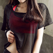 ヨガウェア 半袖Tシャツ メッシュ レディース トップス スポーツウェア ゆったり 速乾 吸汗 フィットネス ホットヨガ ダンス