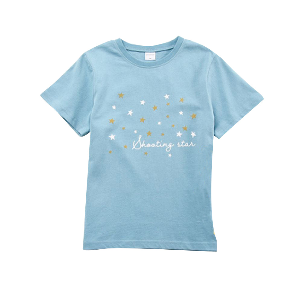 子供服 プリントTシャツ 女の子 男の子 半袖Tシャツ キッズ E-くすみブルー バリエーション画像