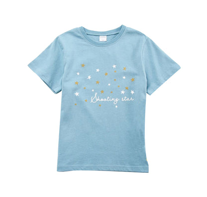 子供服 プリントTシャツ 女の子 男の子 半袖Tシャツ キッズ E-くすみブルー バリエーション画像