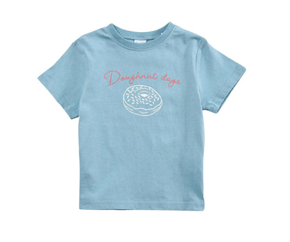 子供服 プリントTシャツ 女の子 男の子 半袖Tシャツ キッズ G-くすみブルー バリエーション画像