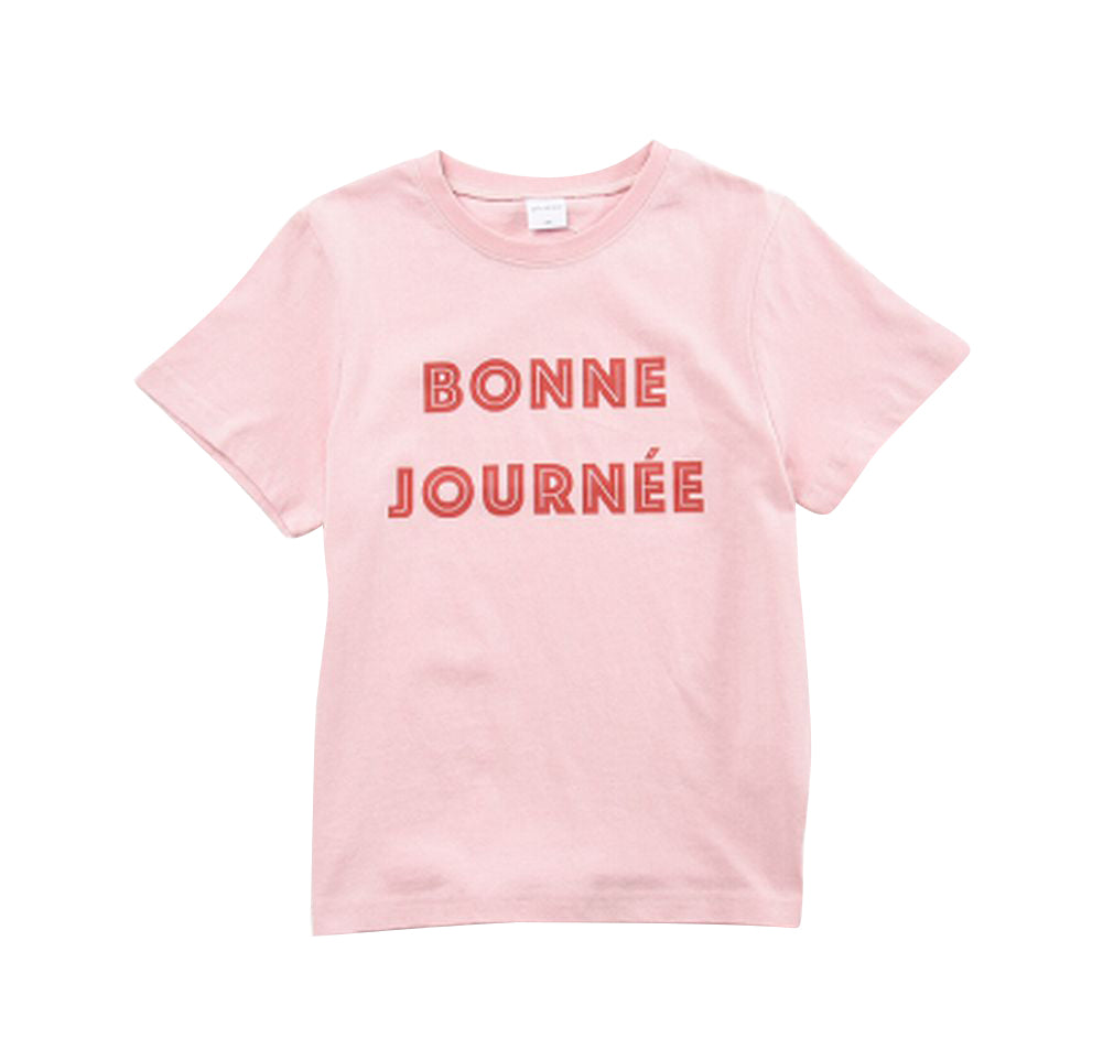 子供服 プリントTシャツ 女の子 男の子 半袖Tシャツ キッズ K-くすみピンク バリエーション画像