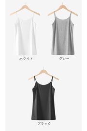 キャミソール レディース トップス ホワイト ブラック グレー ピンク ブルー シンプル 伸縮性