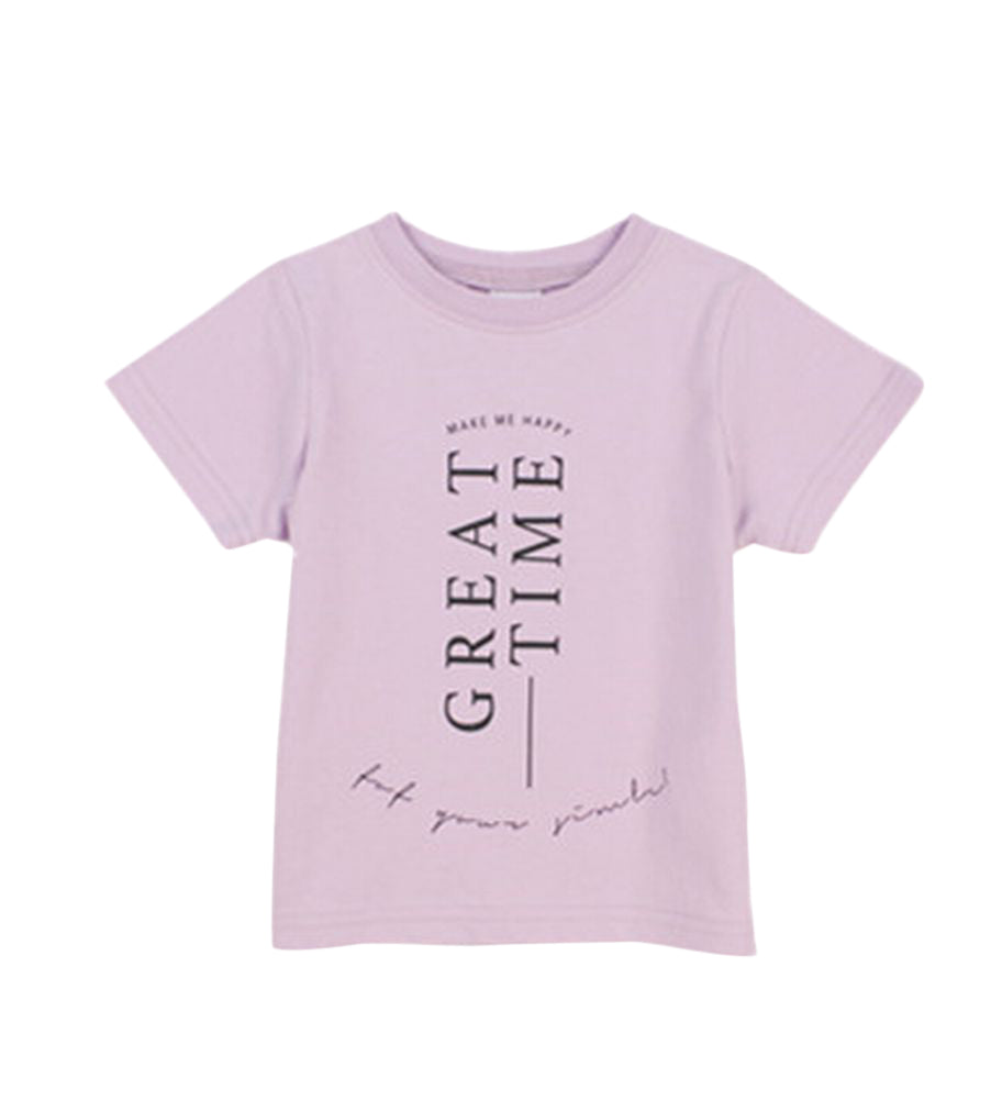 子供服 プリントTシャツ 半袖Tシャツ 女の子 男の子 キッズ A-ライトラベンダー バリエーション画像