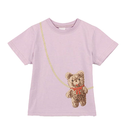 子供服 プリントTシャツ 半袖Tシャツ 女の子 男の子 キッズ B-ライトラベンダー バリエーション画像