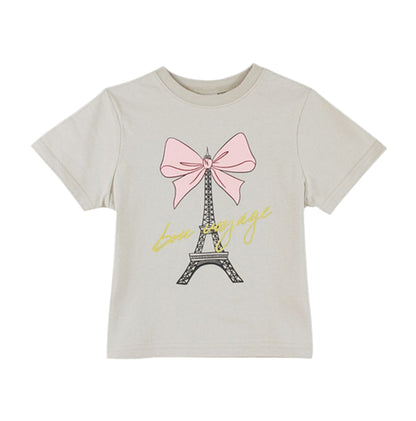 子供服 プリントTシャツ 半袖Tシャツ 女の子 男の子 キッズ C-グレージュ バリエーション画像