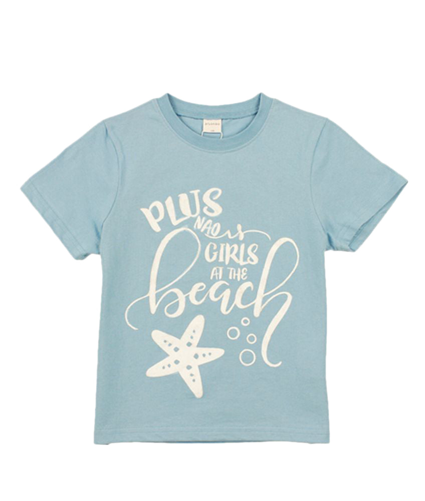 子供服 プリントTシャツ 半袖Tシャツ 女の子 男の子 キッズ E-くすみブルー バリエーション画像