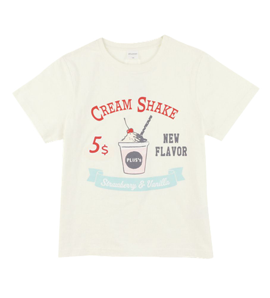 子供服 プリントTシャツ 半袖Tシャツ 女の子 男の子 キッズ F-アイボリー バリエーション画像