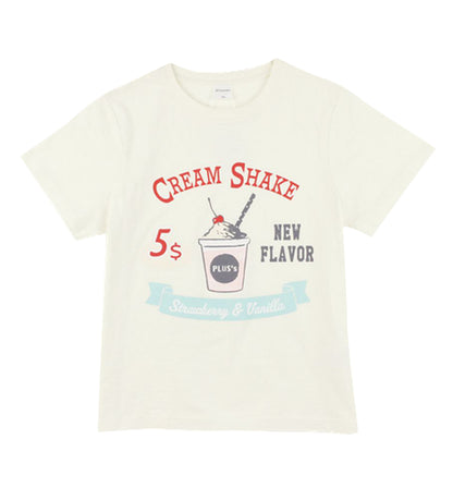 子供服 プリントTシャツ 半袖Tシャツ 女の子 男の子 キッズ F-アイボリー バリエーション画像